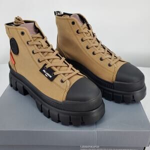 Palladium Womens 8 Revolt HI TX Platform Boots Olive 97242-307-M New